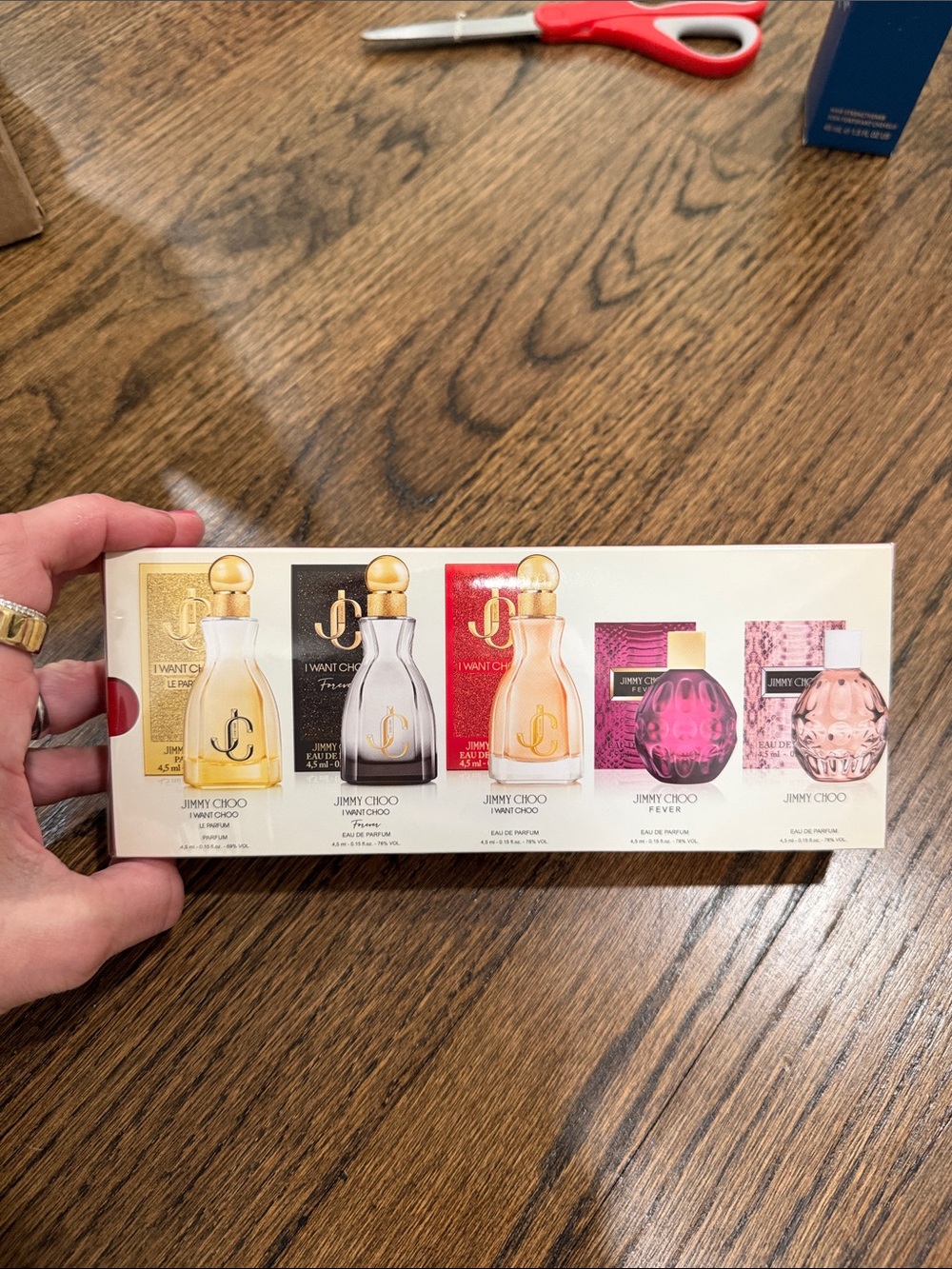 Jimmy Choo Mini Fragrance Set — Pink, Gold, Black, Red Bottles